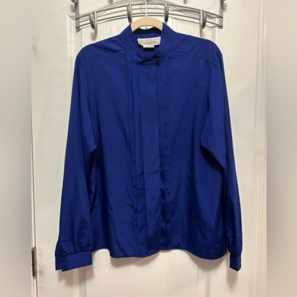 Vintage The ascot collection by lady arrow women’s size 18 blouse blue button